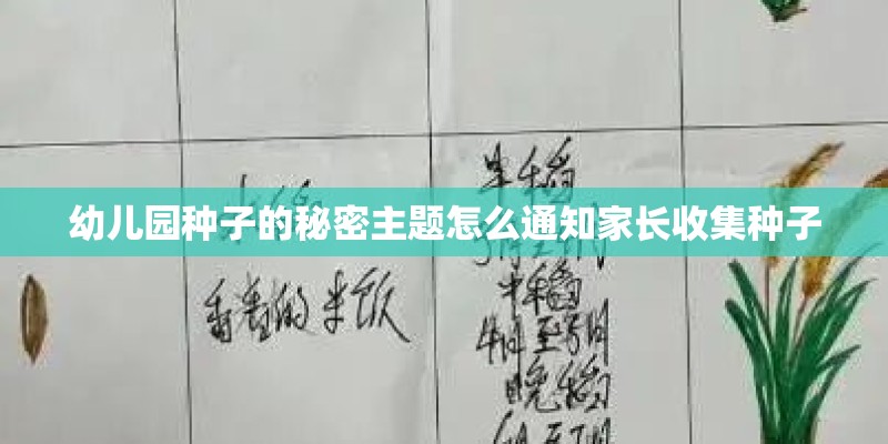 幼儿园种子的秘密主题怎么通知家长收集种子