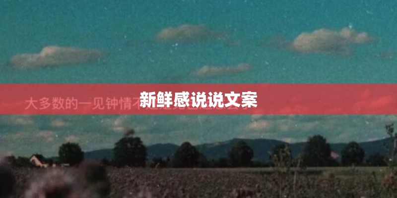 新鲜感说说文案