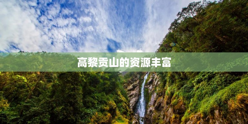 高黎贡山的资源丰富