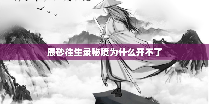 辰砂往生录秘境为什么开不了