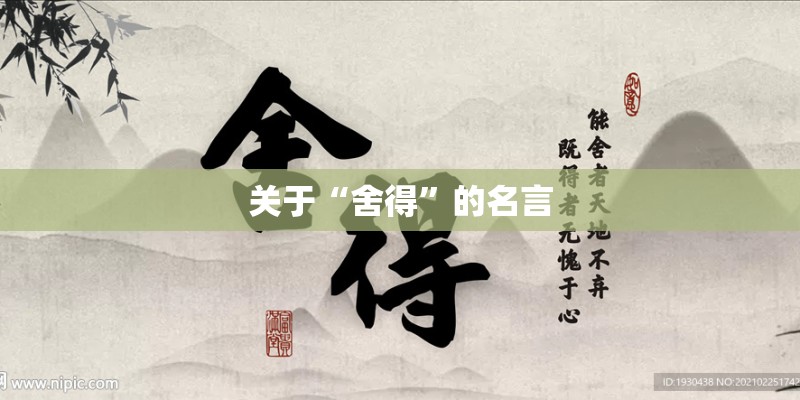 关于“舍得”的名言