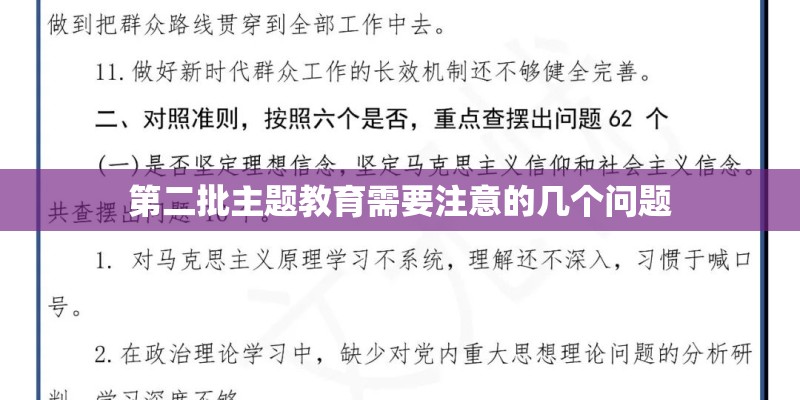 第二批主题教育需要注意的几个问题