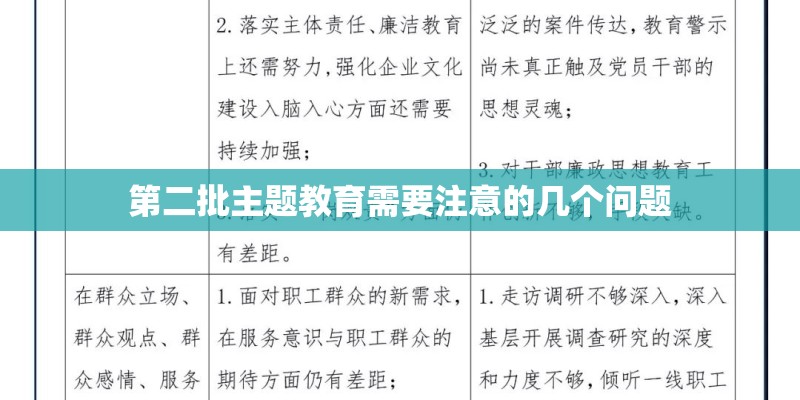 第二批主题教育需要注意的几个问题
