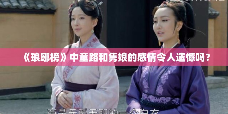 《琅琊榜》中童路和隽娘的感情令人遗憾吗？