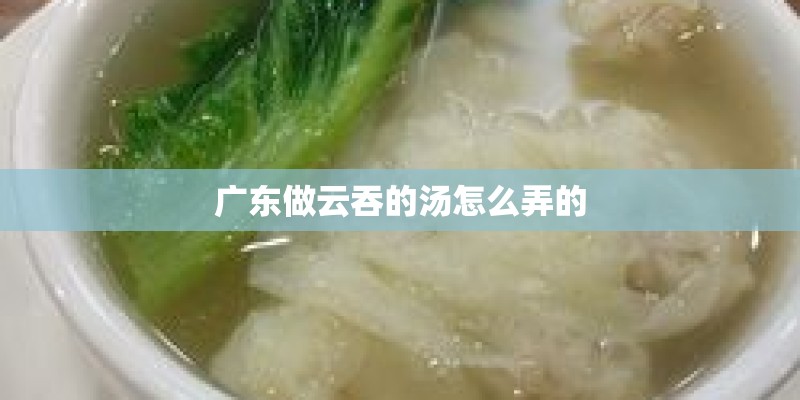 广东做云吞的汤怎么弄的