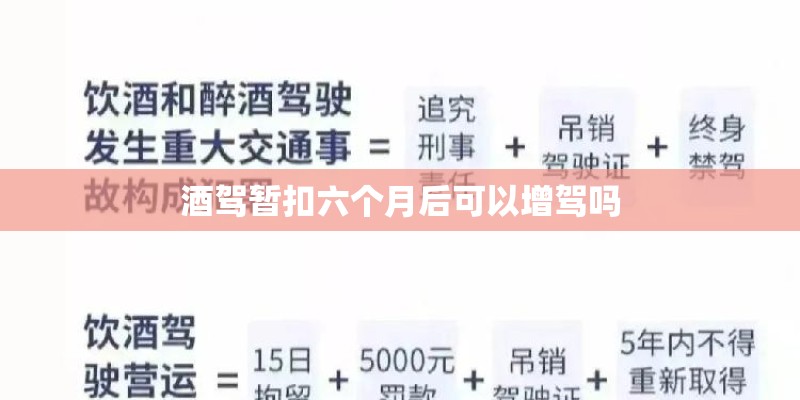 酒驾暂扣六个月后可以增驾吗