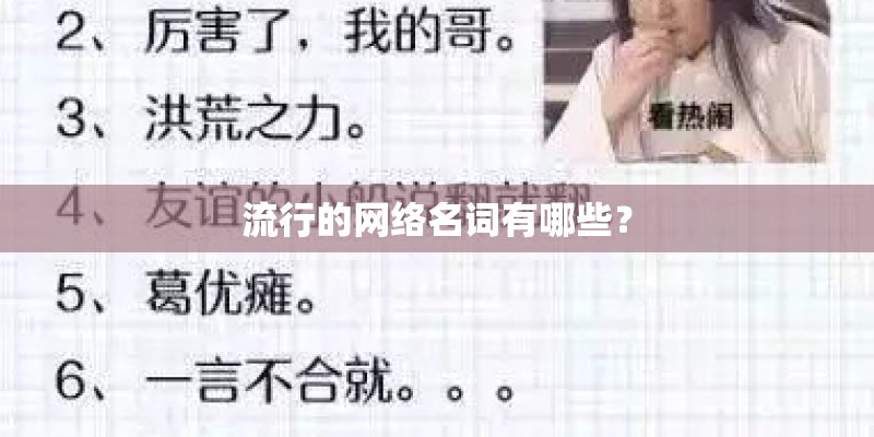 流行的网络名词有哪些？