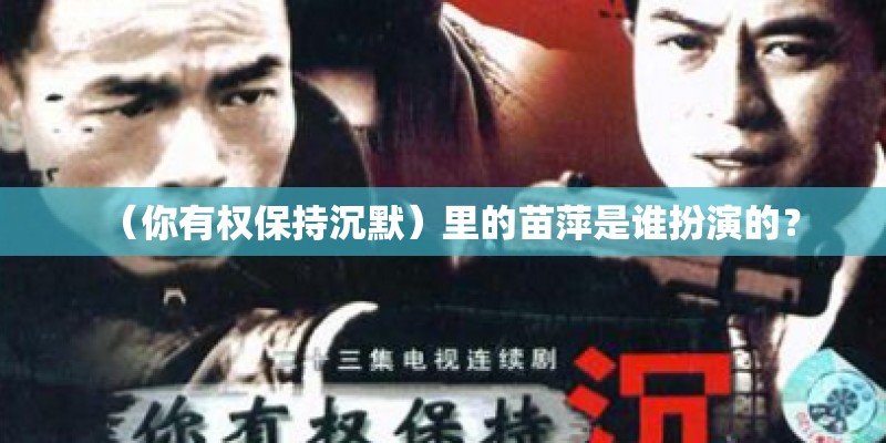 （你有权保持沉默）里的苗萍是谁扮演的？