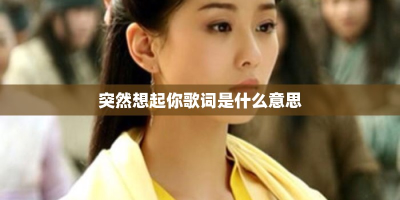 突然想起你歌词是什么意思