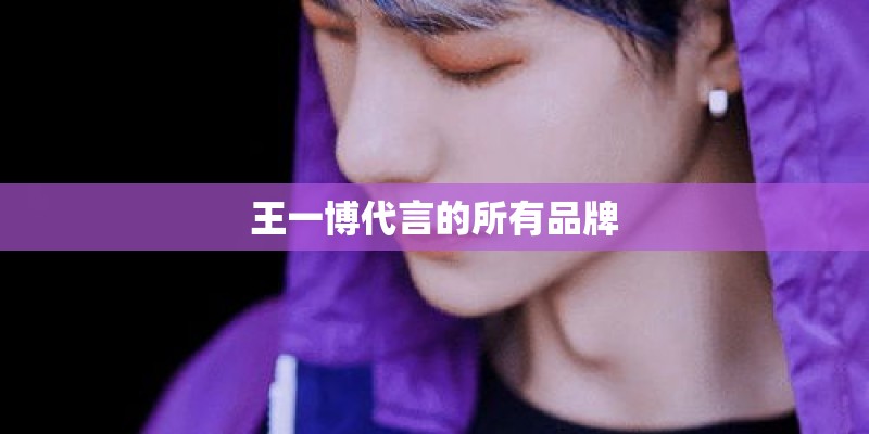 王一博代言的所有品牌