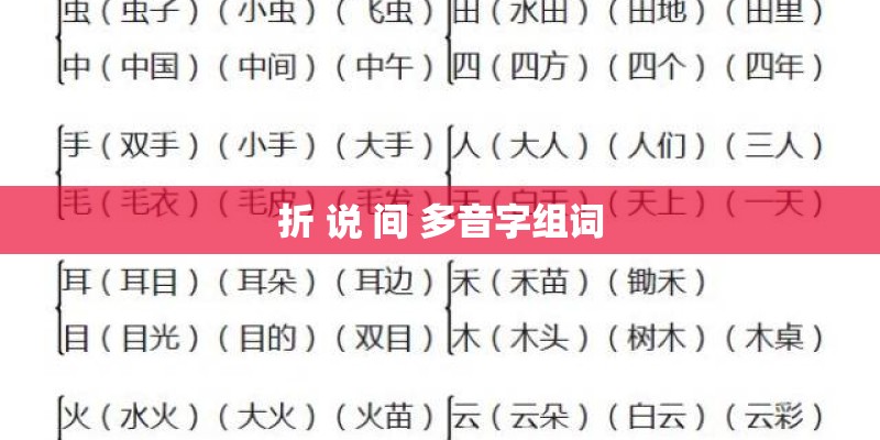 折 说 间 多音字组词