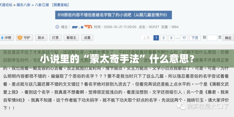 小说里的“蒙太奇手法”什么意思？