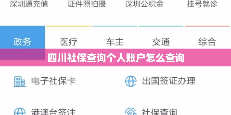 四川社保查询个人账户怎么查询 四川社保查询个人账户怎么查询