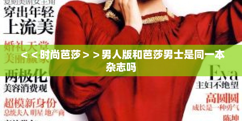 ＜＜时尚芭莎＞＞男人版和芭莎男士是同一本杂志吗