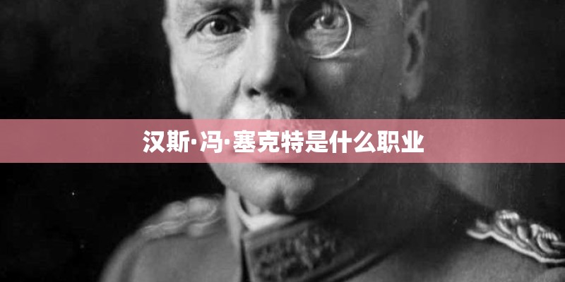 汉斯·冯·塞克特是什么职业