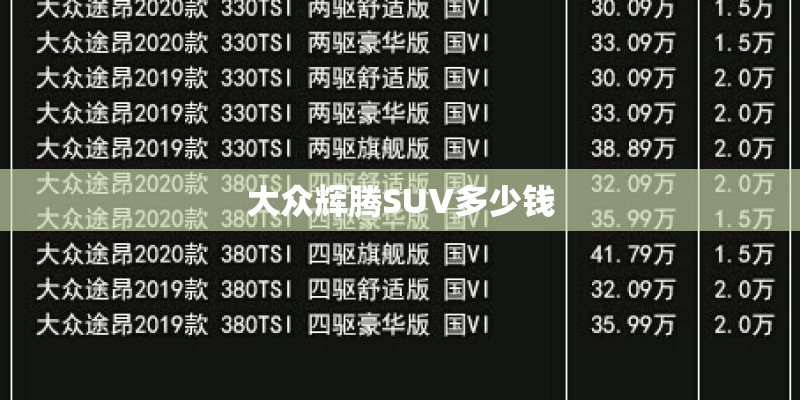 大众辉腾SUV多少钱
