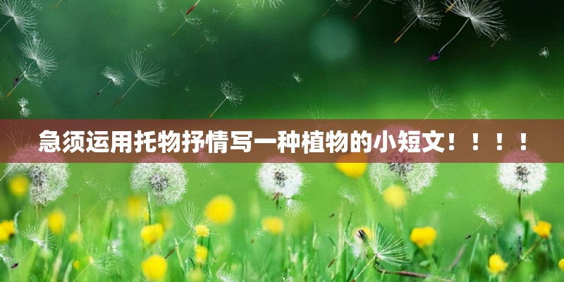 急须运用托物抒情写一种植物的小短文!!!! 急须运用托物抒情写一种植物的小短文!!!!